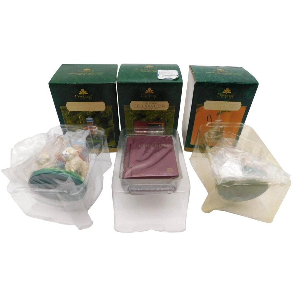 Lot of 3 Vintage DaySpring Religious Shepherd Christmas Ornaments with Boxes